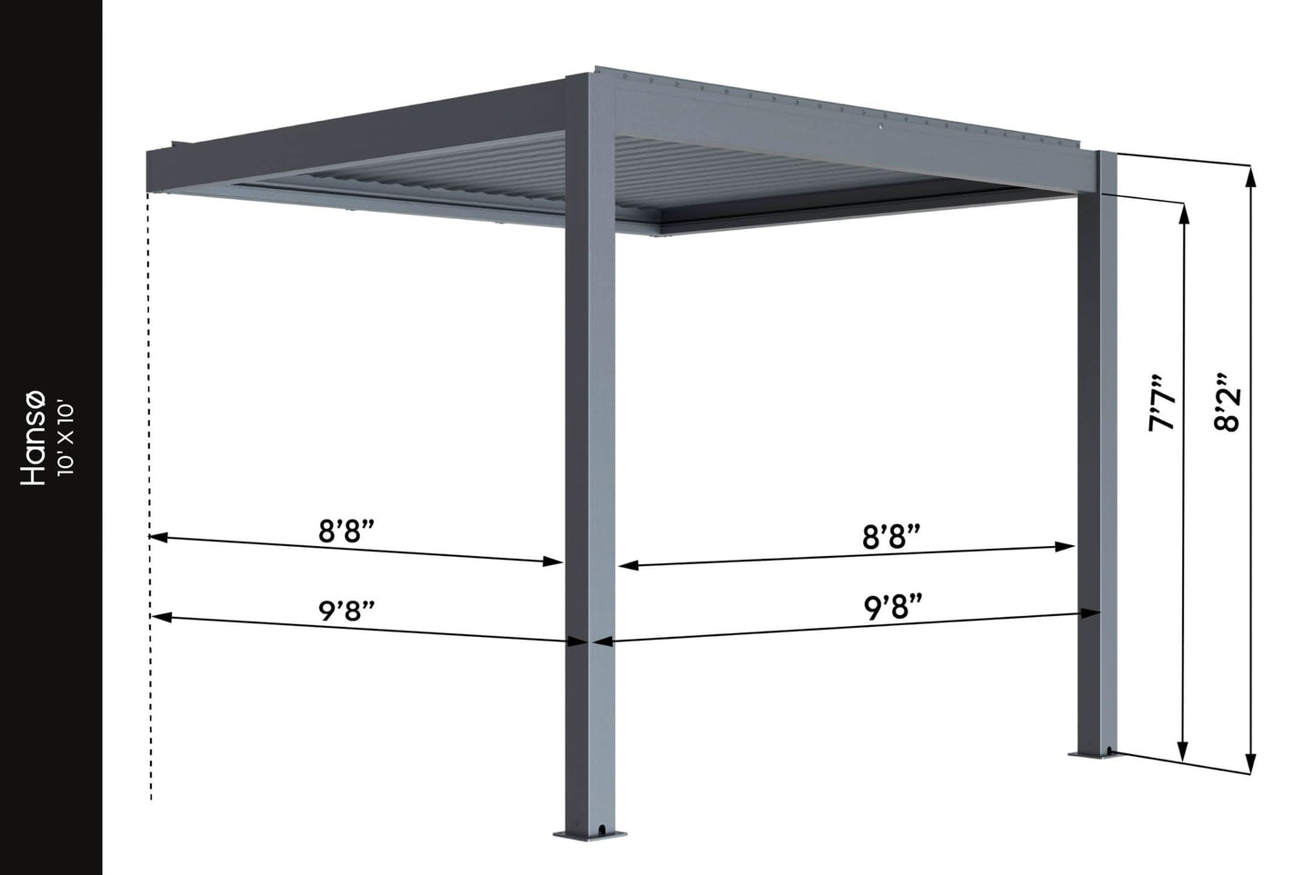 6-8 Week Delivery: Hansø Aluminum Pergola Kit