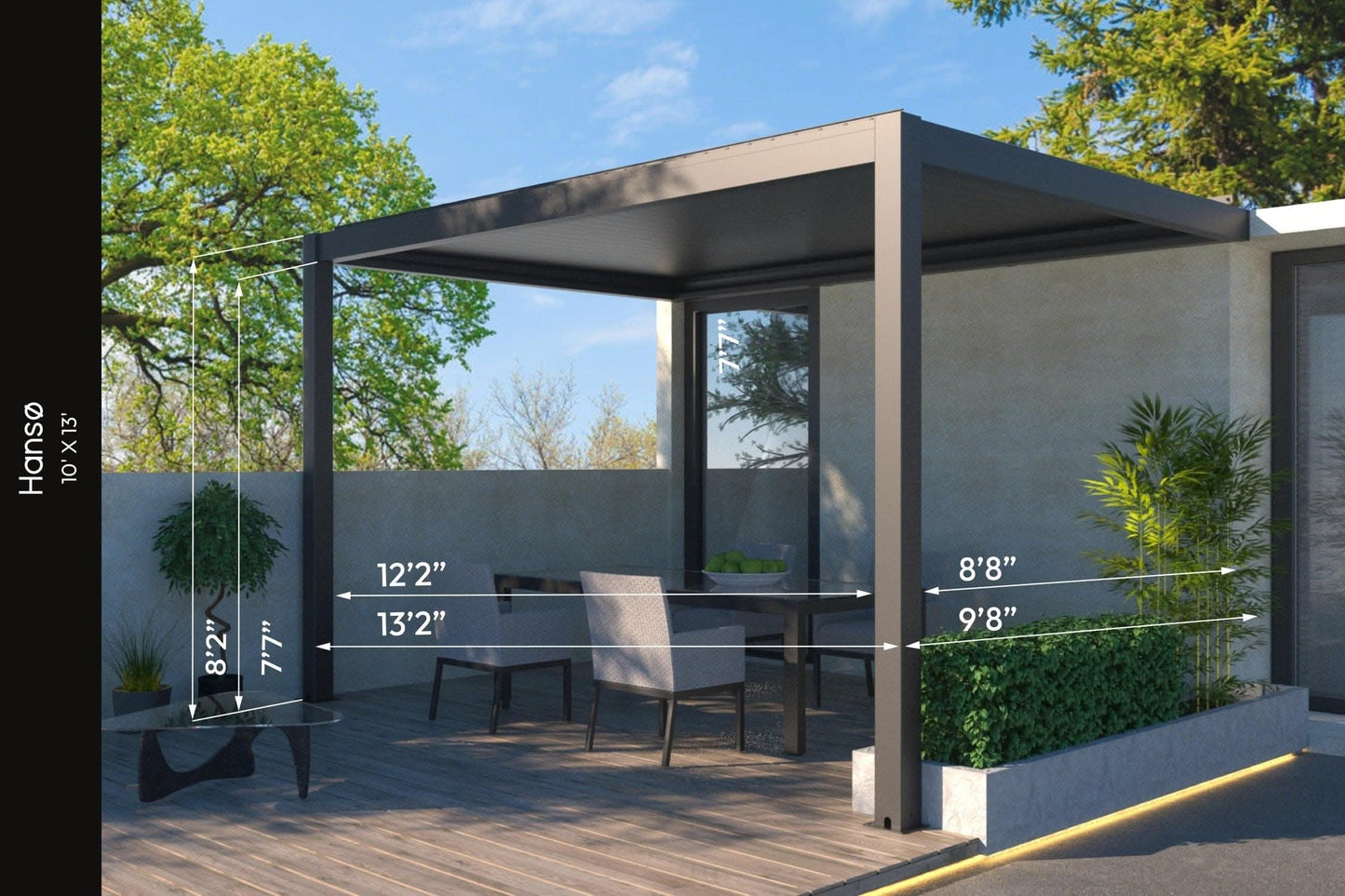 6-8 Week Delivery: Hansø Aluminum Pergola Kit